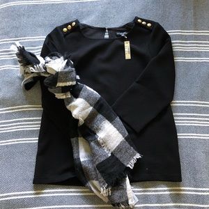 Madewell and Sezane top with scarf